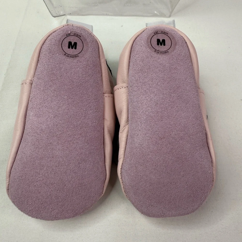 Shooshoo Pink and Gray Baby Walker Suede Leather Shoes Elephant Design